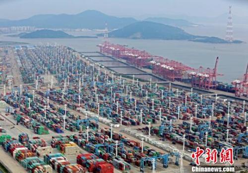 浙江寧波舟山港?！≌掠聺?攝
